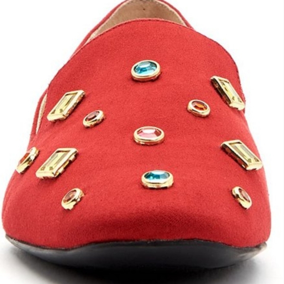 Katy Perry Red Gem The Turner Suede Loafer NWOT - Picture 2 of 5